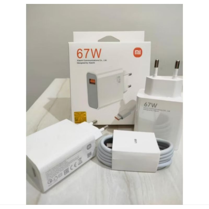 XIAOMI TURBO FAST CHARGING 67W CHARGER ADAPTER + USB TYPE C DATA CABLE ต้นฉบับ