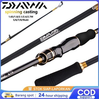 DAIWA Joran Pancing 1.8M-2.7M Baitcasting Spinning Rod Carbon Fiber Max Drag 20kg Ultra Light M Power 2 Bagian Alat Pancing Outdoor
