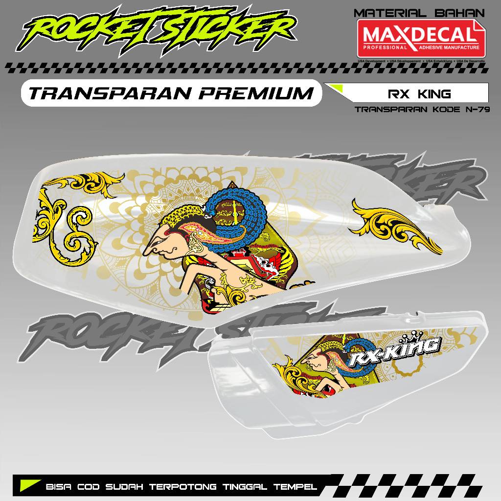 RX KING Striping, WAYANG Variation, RX KING UV TRANSPARENT Sticker, CODE N-79, PREMIUM MAXDECAL MATE