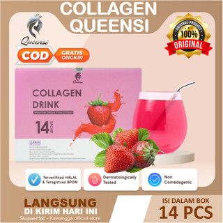QUEENSI COLLAGEN DRINK - Minuman Collagen Mencerahkan Kulit Dari Dalam 100% Collagen Original