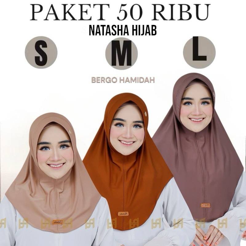 (50 แพ็คเกจธุรกิจ) HAMIDAH BERGO GOLD IRON LABEL LEATHER LABEL WOVEN LABEL SML BY NATASHA HIJAB
