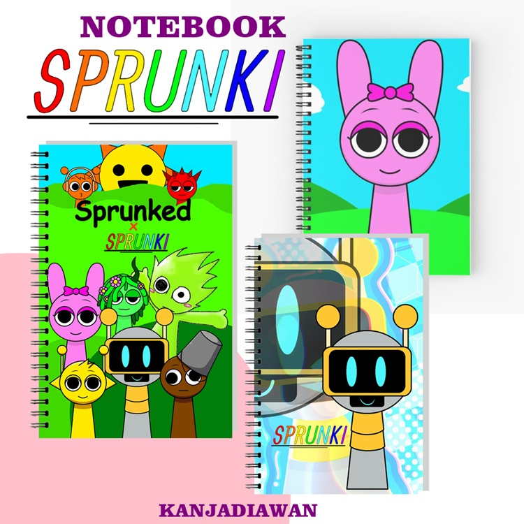 Viral Character Sprunki Notebook Spiral Book Sprunki A6 Jevin Oren Raddy Pinki Sprunki