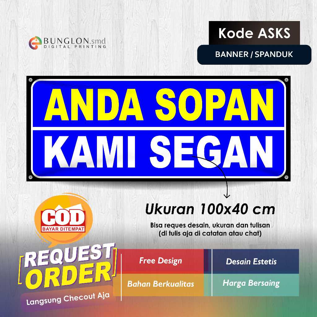 BANNER ของคุณ, WE POLITE, ASK CODE, สีฟ้า