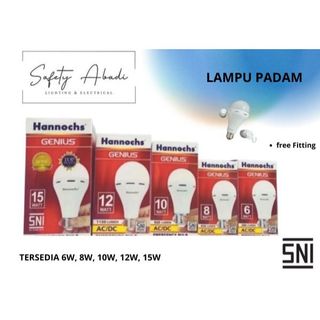HANNOCHS GENIUS LAMPU PADAM EMERGENCY LAMP LED 6W/8W/10W/12W/15W Original / Magic Lamp LED