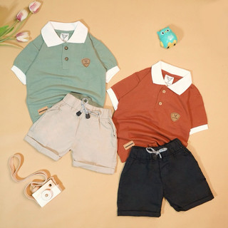 BRAVEKIDS - SETELAN KAOS KERAH ANAK LAKI LAKI COTTON PIQUE