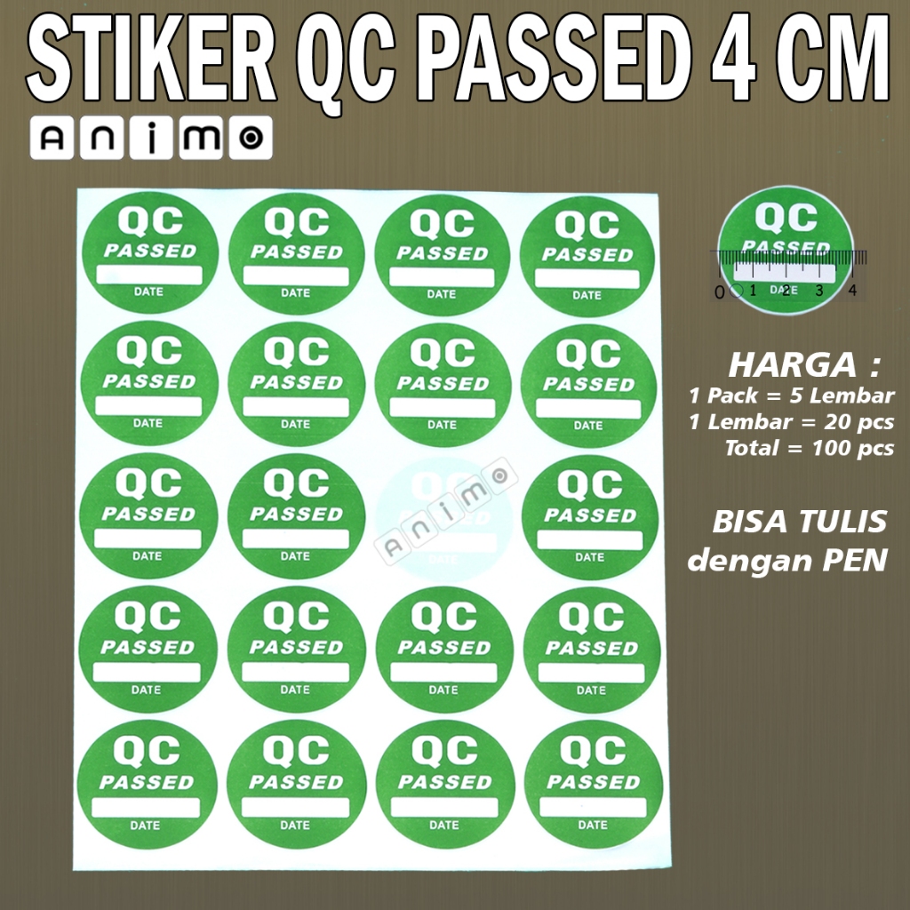 QC PASSED ROUND STICKER - QC HOLD - QC REJECT 40 mm - คุณภาพควบคุมผ่าน - QC Reject 4 cm