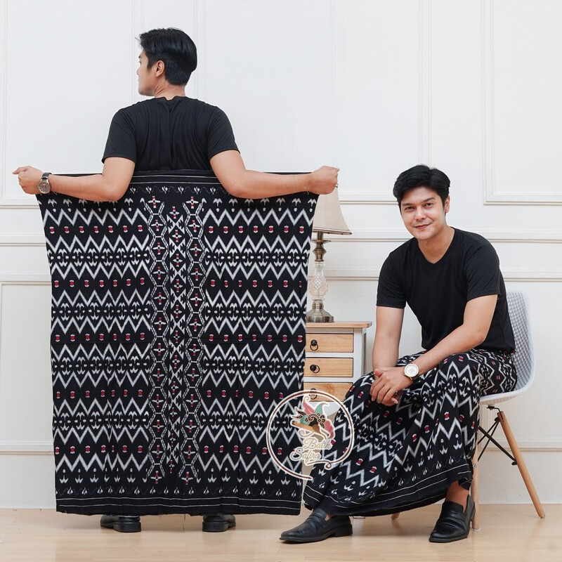 CGJ store Premium Black Goyor Sarong for Adult Men, Super Rayon, ใหม่ล่าสุด