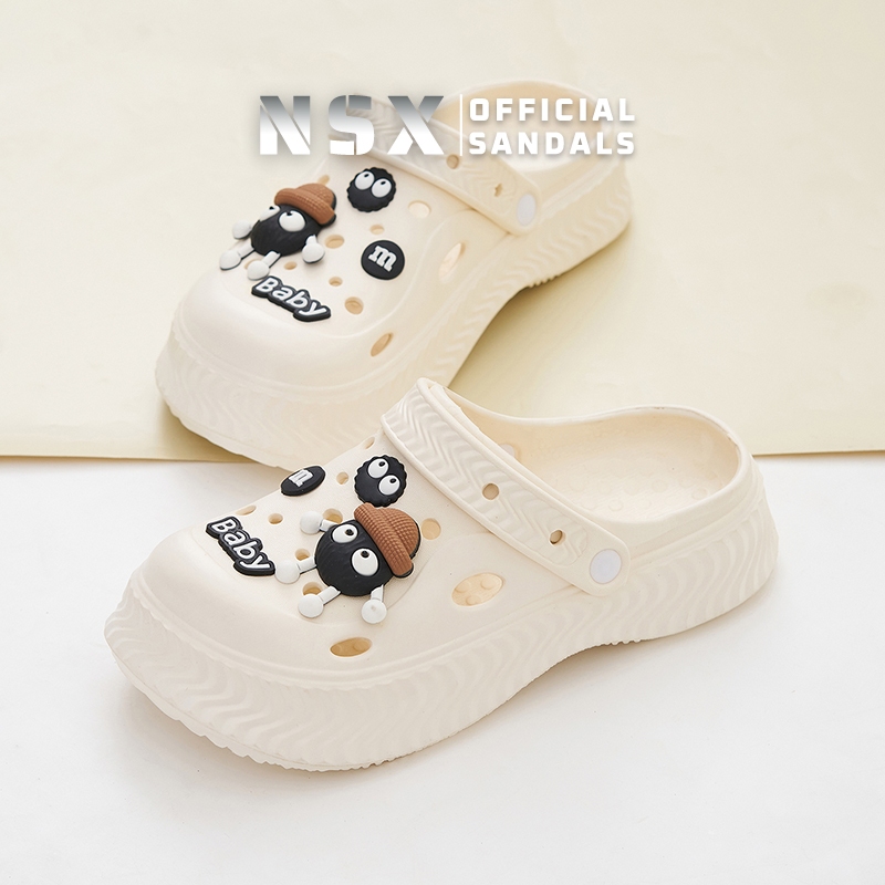 NSX ใหม่ล่าสุด 2025 น่ารักแฟชั่นการ์ตูนรองเท้าแตะผู้หญิงหนาแต่เพียงผู้เดียวหนาแฟชั่น Breathable ผู้ห