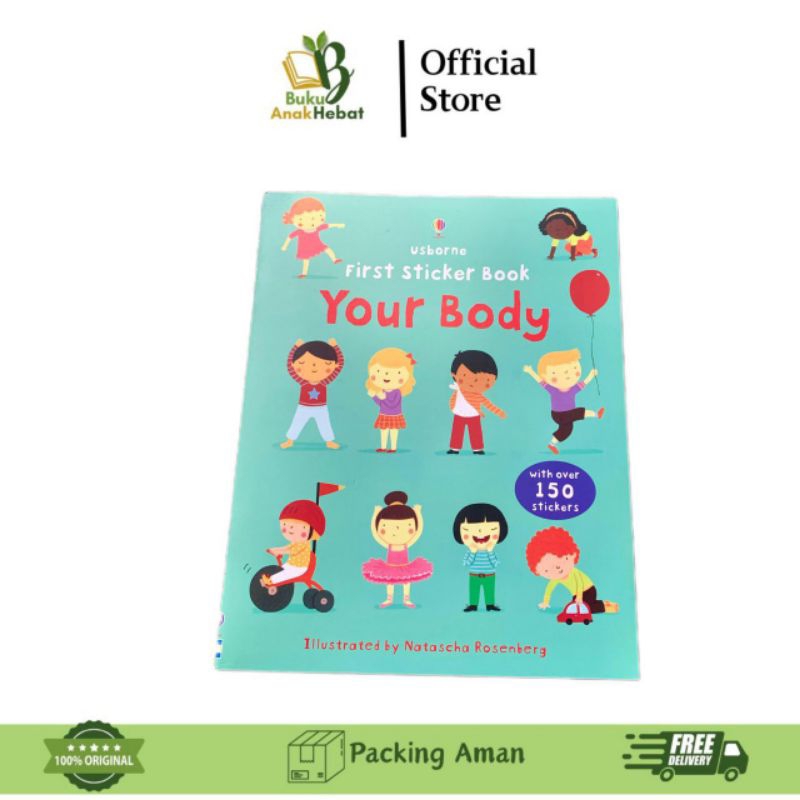 สมุดสติ๊กเกอร์ภาษาอังกฤษ | Usborne First Sticker Book Your Body | ซอฟท์โคฟ