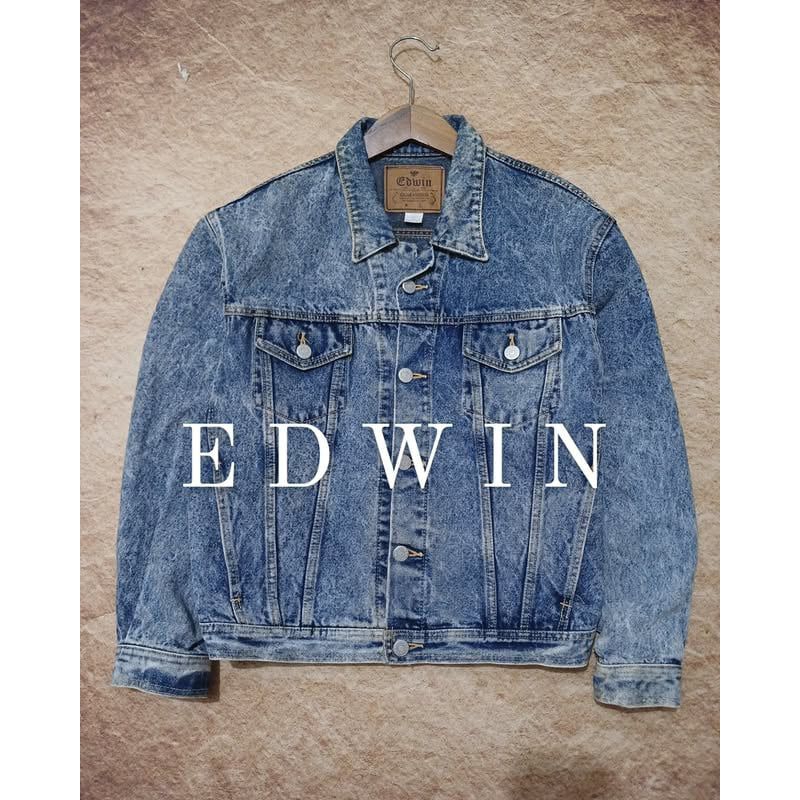 เสื้อแจ็คเก็ตรถบรรทุกผ้ายีนส์ EDWIN แบบหนาสําหรับผู้ชายมือสอง/มือสอง/preloved