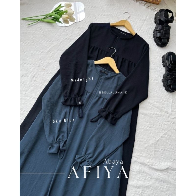 Afiya ABAYA BELLALUNA HOMEDRESS CRINKLE ZARA AIR FLOW