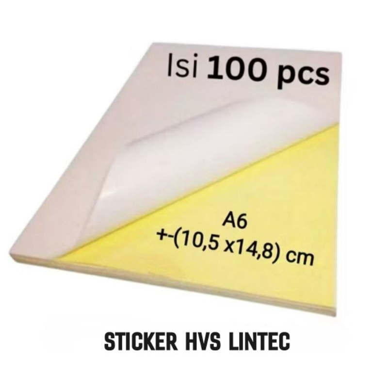 สติ๊กเกอร์ A6 LINTEC HVS 100 แผ่น / กระดาษสติ๊กเกอร์ Doff ขนาด A6 / กระดาษใบเสร็จจัดส่ง