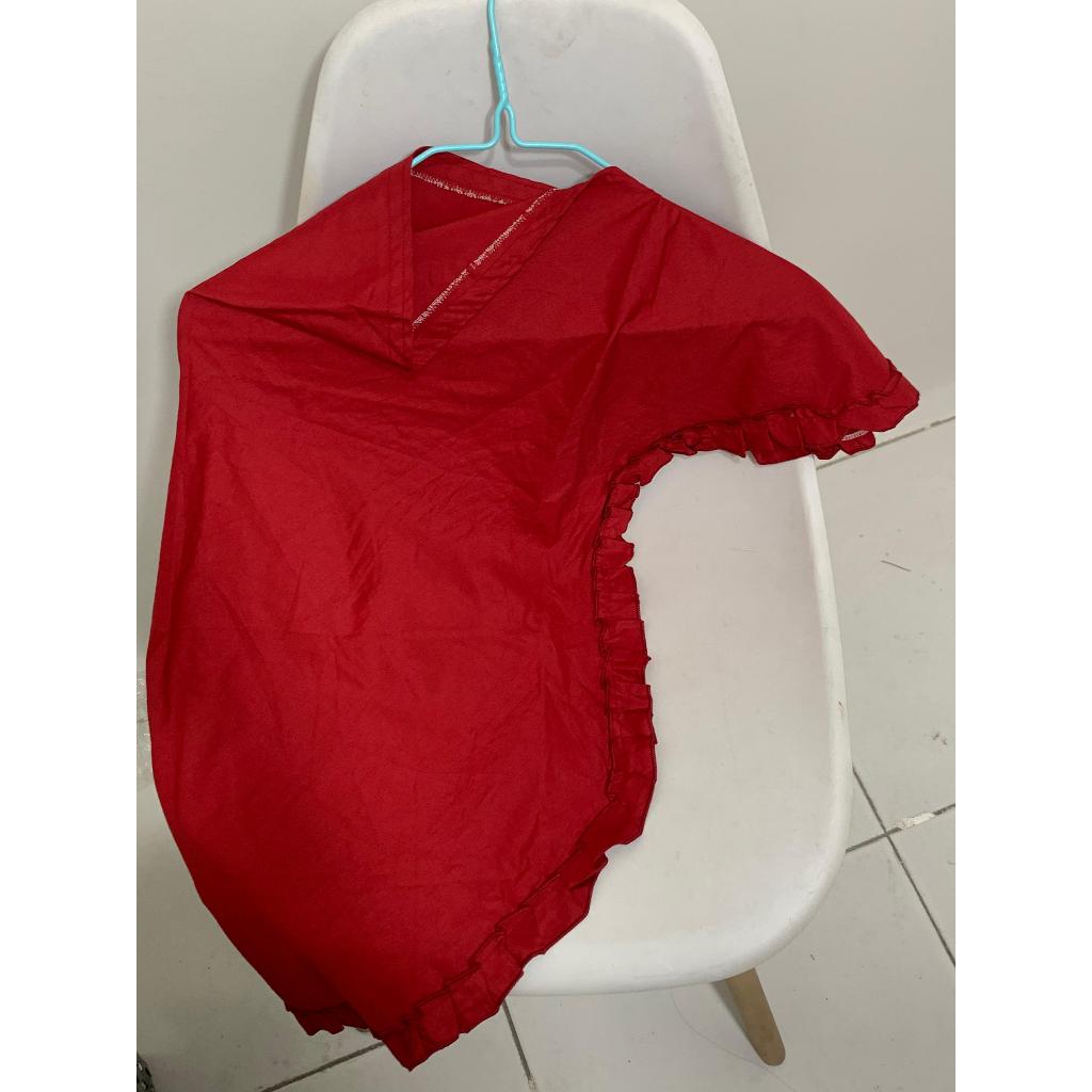 Syrian Childrens Hijab with Side Ruffles - Childrens Bergo Hijab with Ruffles