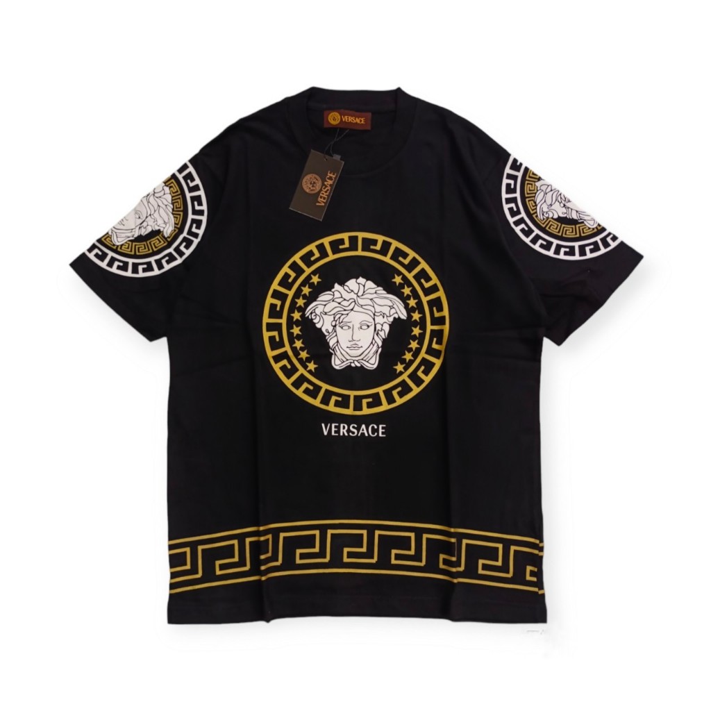 Hitam Versace Vintage Black เสื้อยืดผู้ชาย