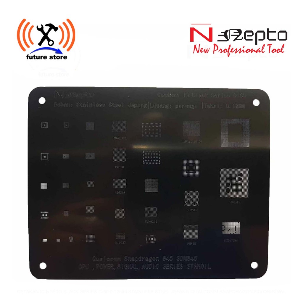 NEPTO IC MOLD BLACK SERIES C-60 0.12MM สแตนเลสญี่ปุ่น QUALCOMM SNAPDRAGON 845 เดิม
