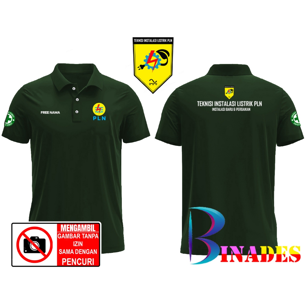 ขายเสื้อยืดคอปกโปโลพร้อม PLN ELECTRICITY INSTALLATION TECHNICIAN - NEW INSTALLATION AND BINADES REPA