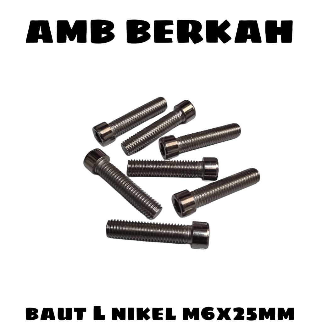 M6X25 NEKEL L-BOLT (5 L-WRENCH 2.5CM LENGTH)