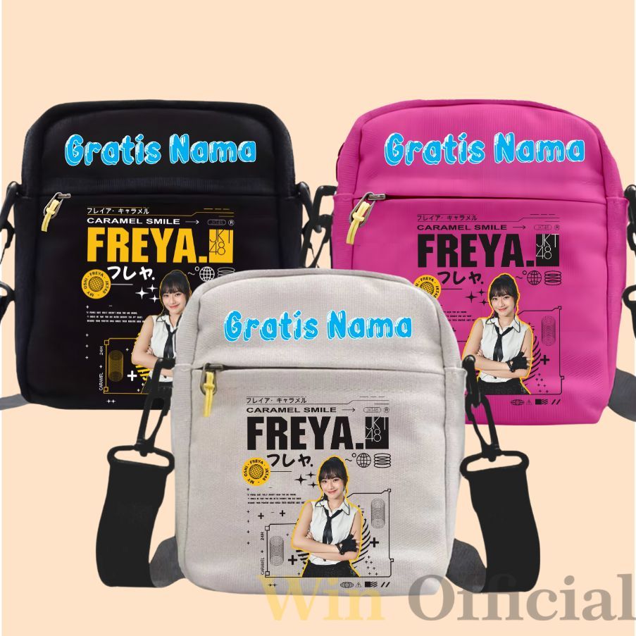 JKT48 Freya กระเป๋าสะพายโรงเรียนสําหรับเด็กและผู้ใหญ่ JKT48 ภาพ Drawstring Sling Bag JKT48