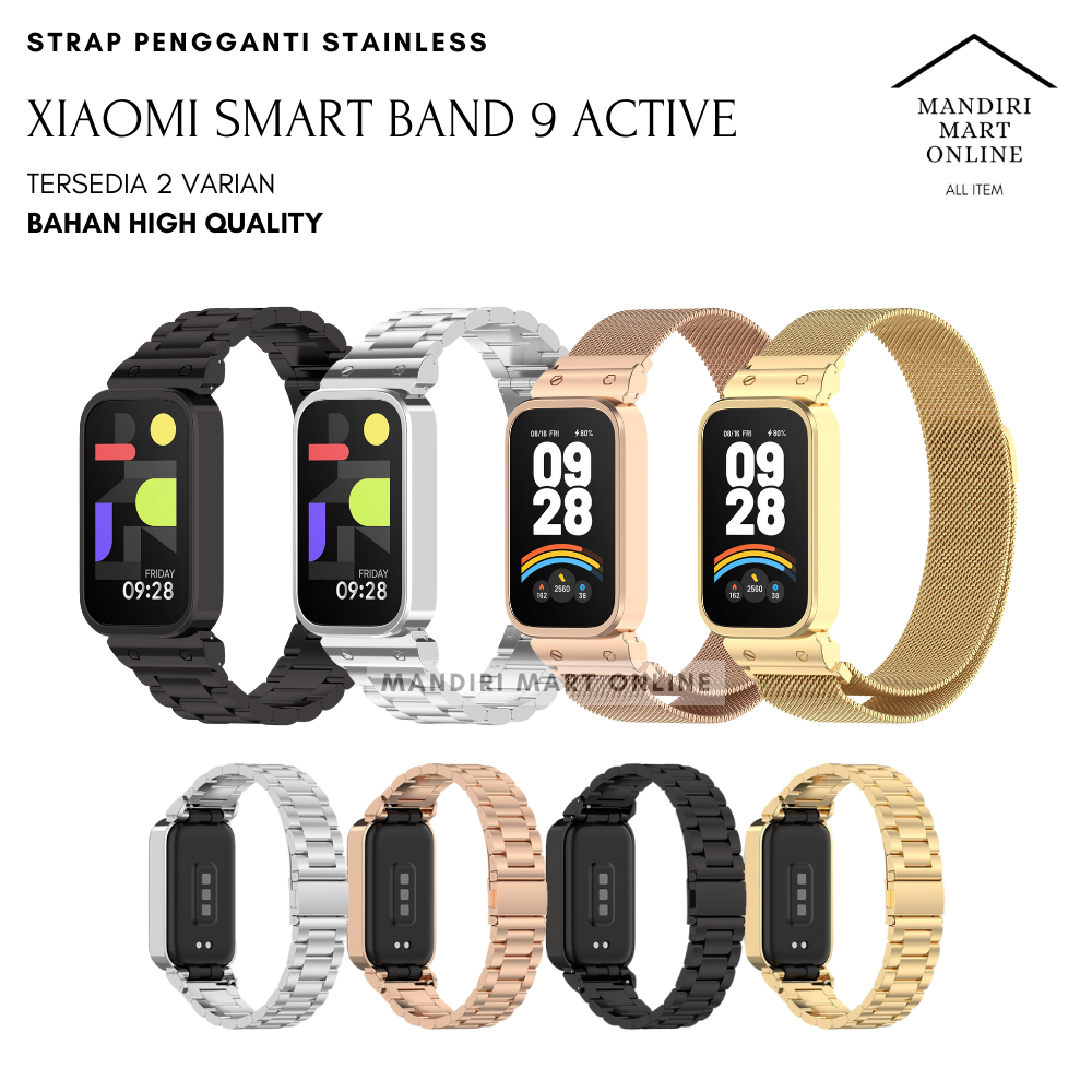 Xiaomi Smart Band 9 Active Stainless Strap / Xiaomi Smartband 9 Active Replacement Strap วัสดุสแตนเล