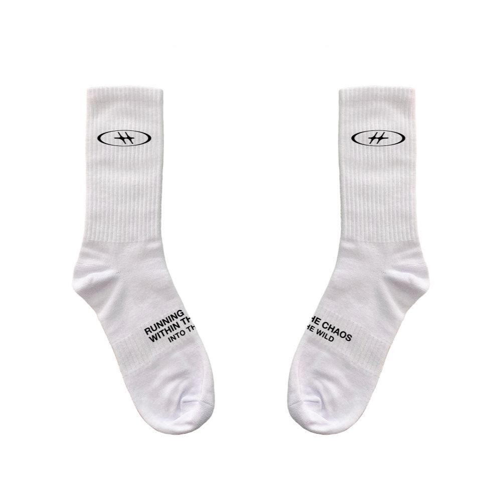 HLWN Running Unisex Socks สีขาว - Elixir