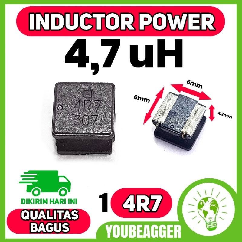 4R7 Inductor Power 4.7 uH ขนาด 6x6x4.2mm