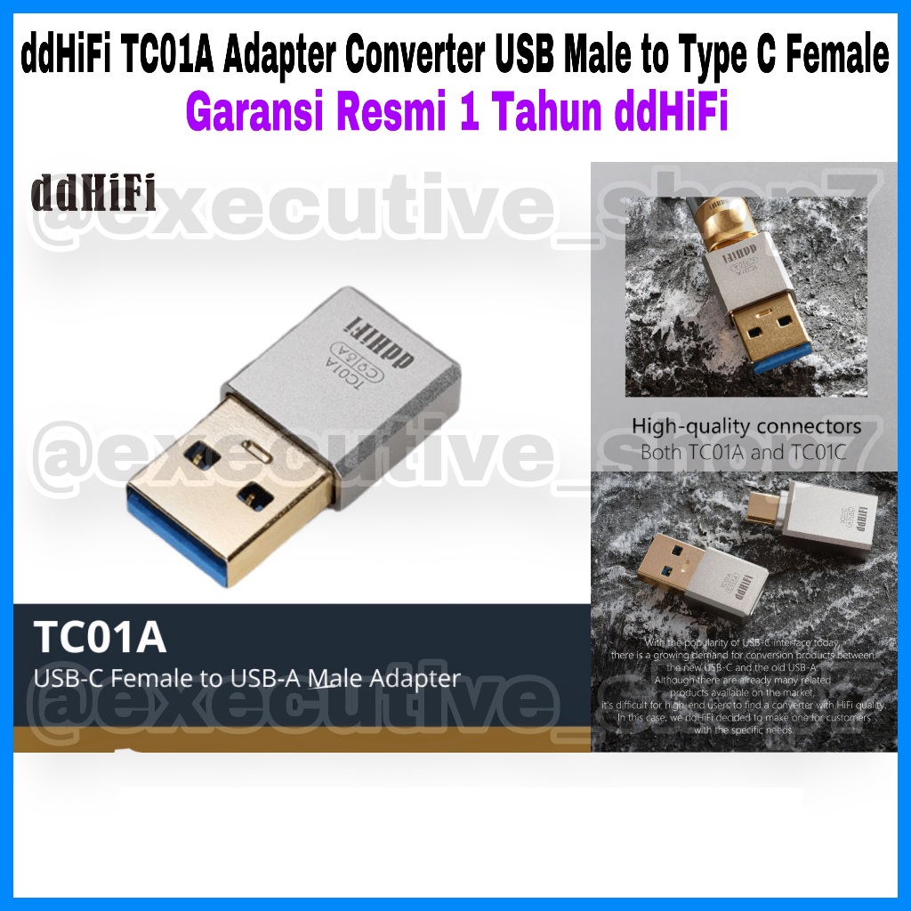 DdHifi TC01A อะแดปเตอร์แปลง USB ชายประเภท C หญิงอย่างเป็นทางการรับประกัน 1 ปี ddHIFI