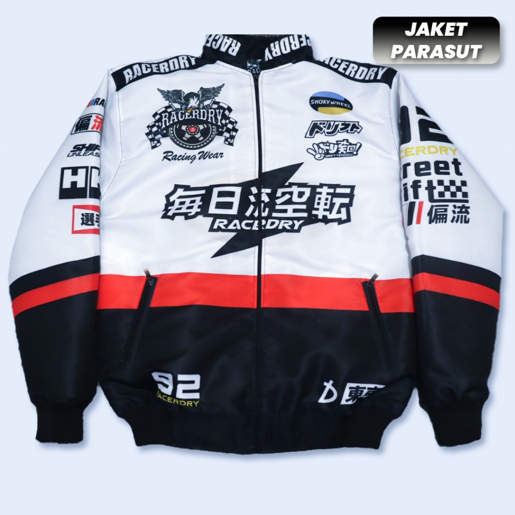 Taslan Parachute Motorcycle Jacket กันน้ําผู้ชายผู้หญิง Racing Jacket