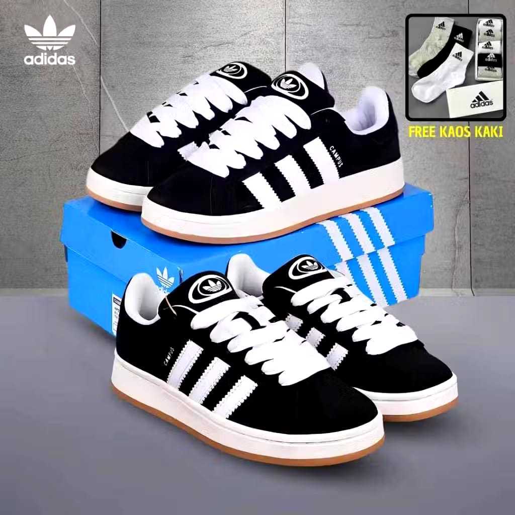 Adidas00 Campus 00s รองเท้าลําลองสีขาวสีดํา 0riginal Premium สําหรับผู้ชายและผู้หญิง