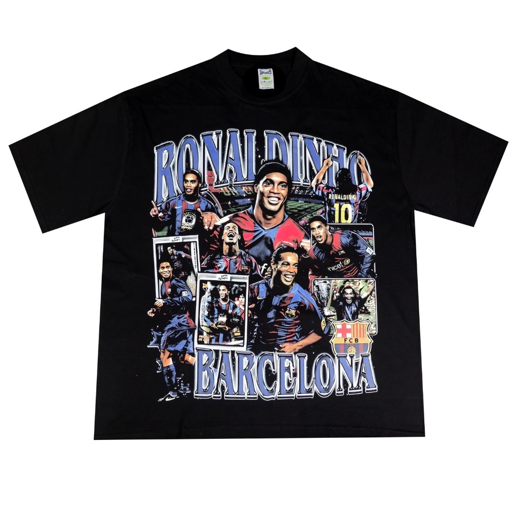 VONSEEY RONALDINHO SOCCER FOOTBALL SPORT เสื้อยืด OVERSIZE สีดํา