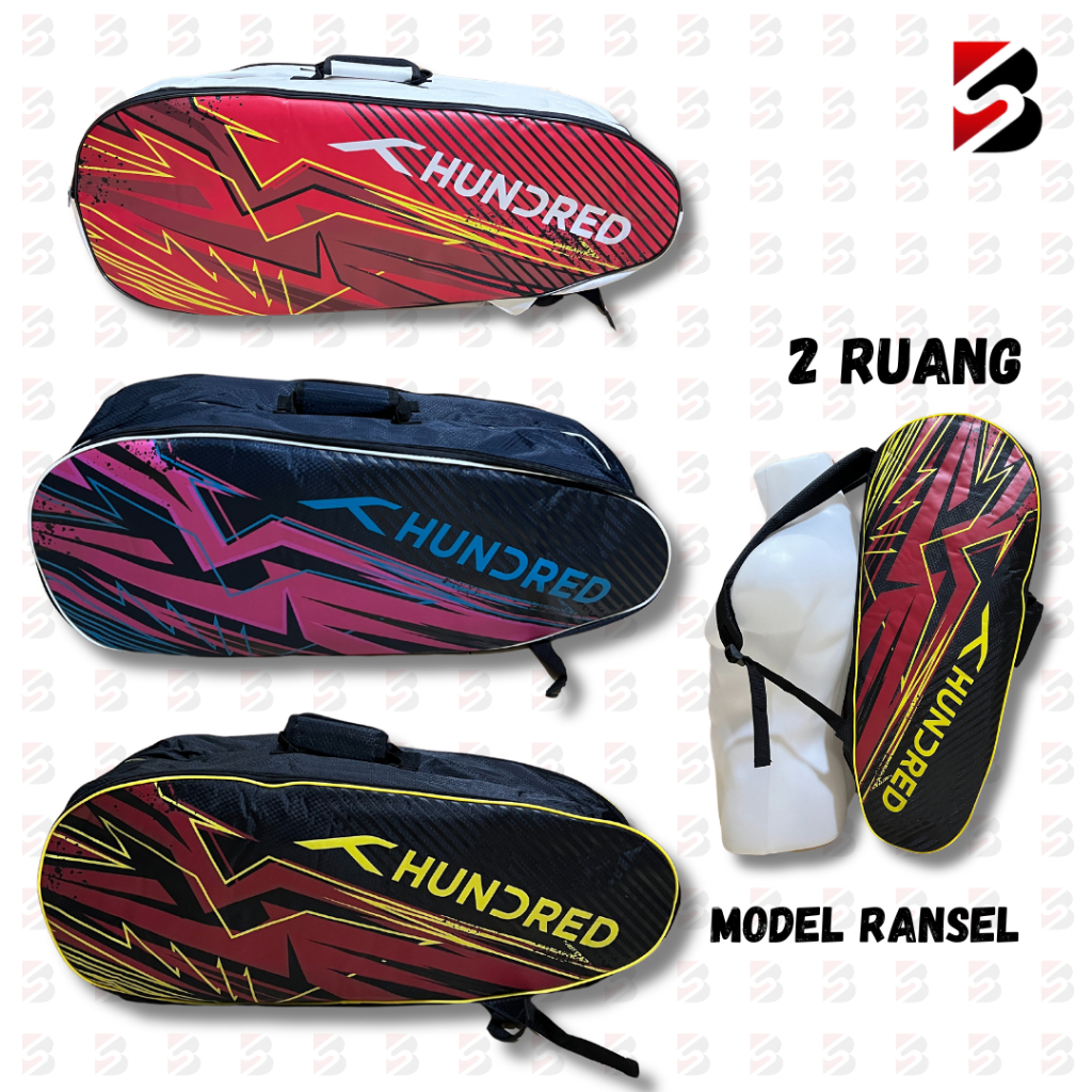 Hundred HBCC BADMINTON BAG - 2M097 2 ROOM ORIGINAL HUNDRED 2 ROOM BADMINTON BACKPACK ORIGINAL