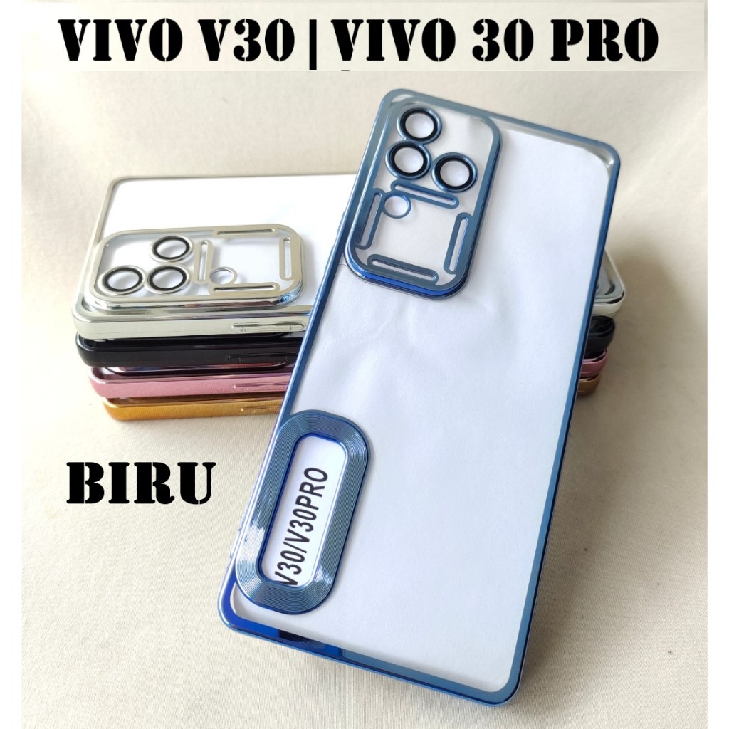 เคสนิ่มโครเมียมสําหรับ VIVO V30/ VIVO V30 PRO พร้อมตัวป้องกันหน้าจอด้านหลัง