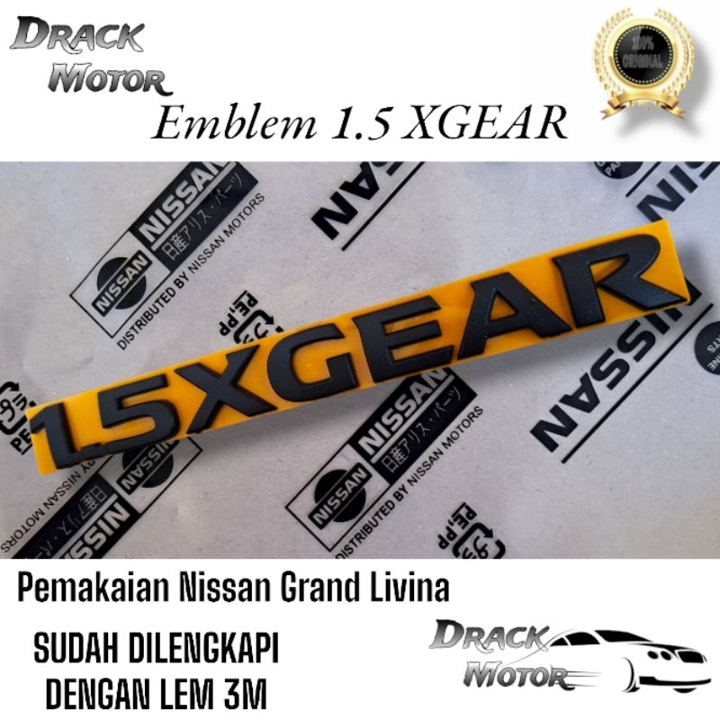 Original 1.5 XGEAR สีดํา Matte ด้านหลังสัญลักษณ์สําหรับ Nissan Grand Livina