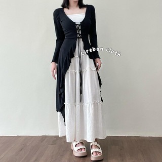 KIYANA Cirebon Cloth - Rose Ballerine Cardigan / Cardigan Ruffle / Long Cardy / Long Outer