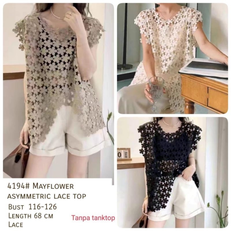 4194 mayflower เสื้อลูกไม้ไม่สมมาตร VS