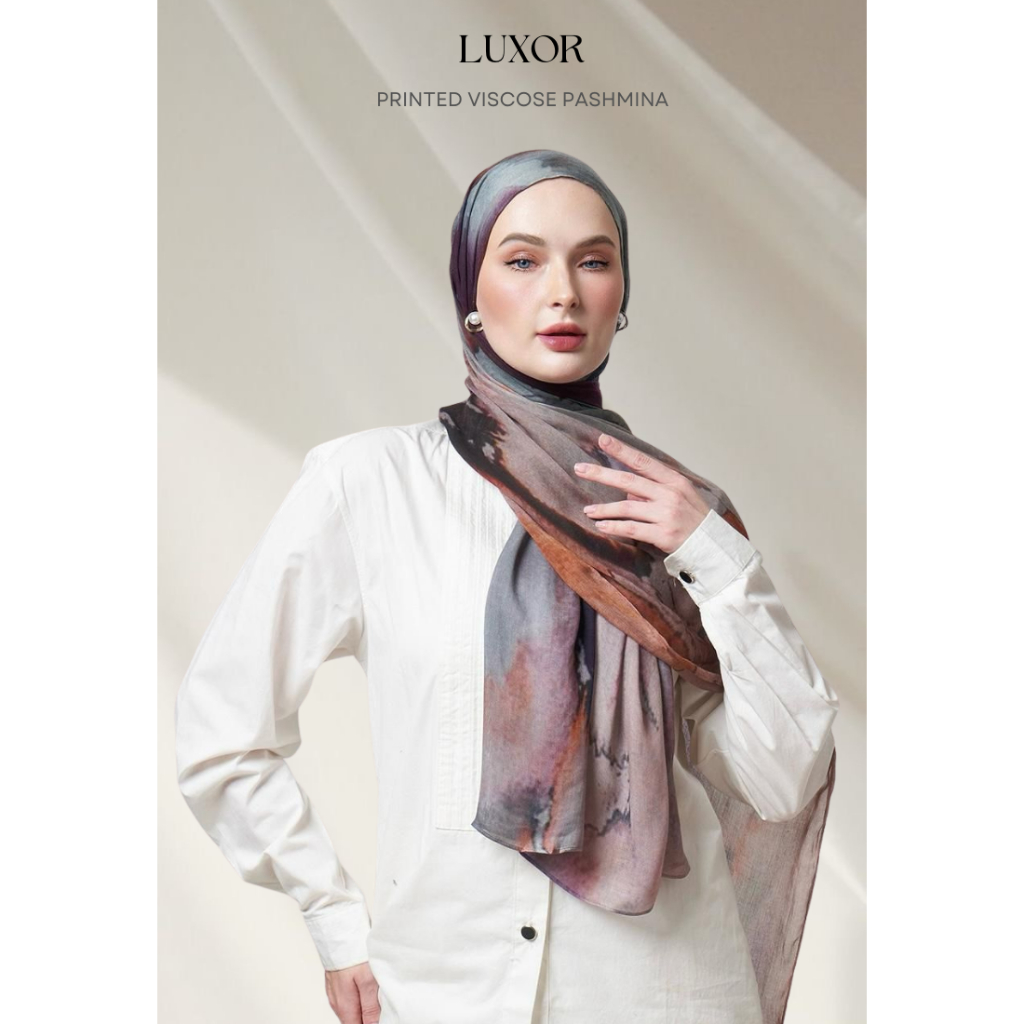 [Ready] สีน้ํา Luxor Florescent | ฮิญาบลาย้เหนียวพิมพ์ลายพรีเมี่ยม | Vela แรงบันดาลใจสีน้ําดอกไม้