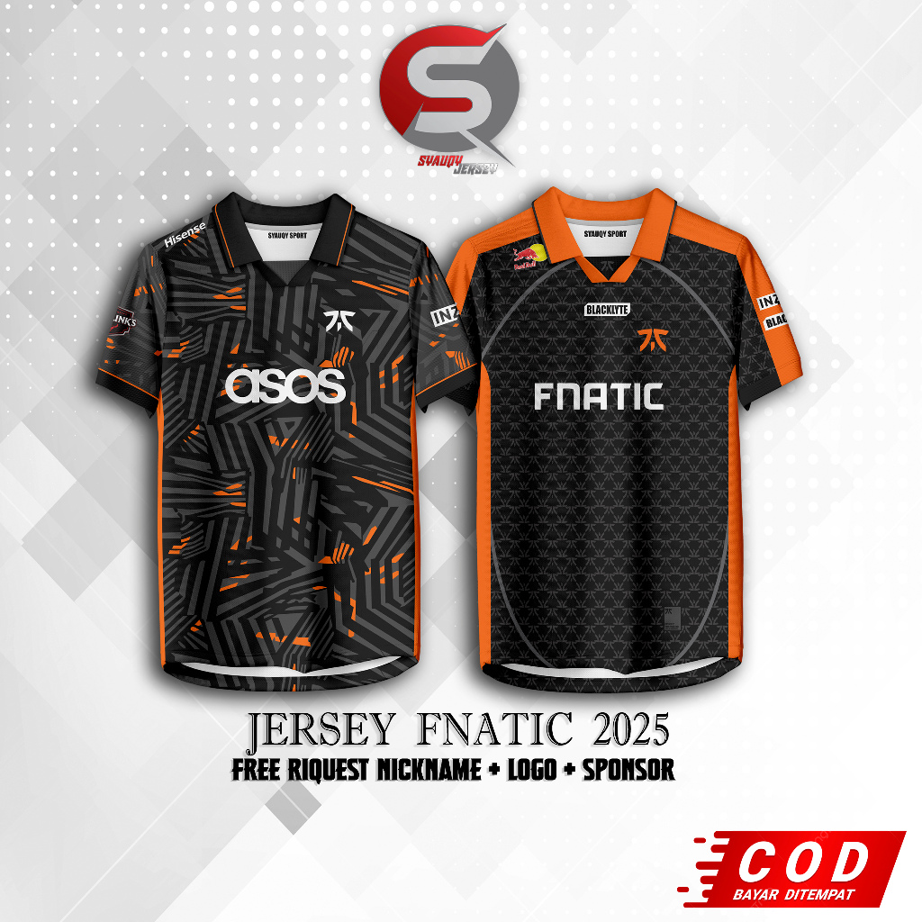 เสื้อ FNATIC Black ASOS 2025 (ฟรี Nickname & Custom Design)
