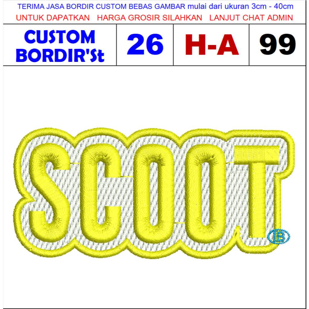 H-A99 SCOOL โลโก้ EMBROIDERY PATCH - CUSTOM ST TESTIMONI EMBROIDERY