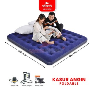 SPEEDS Matras Angin Single/Double Kasur Tiup Air Sleeping Bed Outdoor Indoor Kasur Tidur Dewasa 020-56