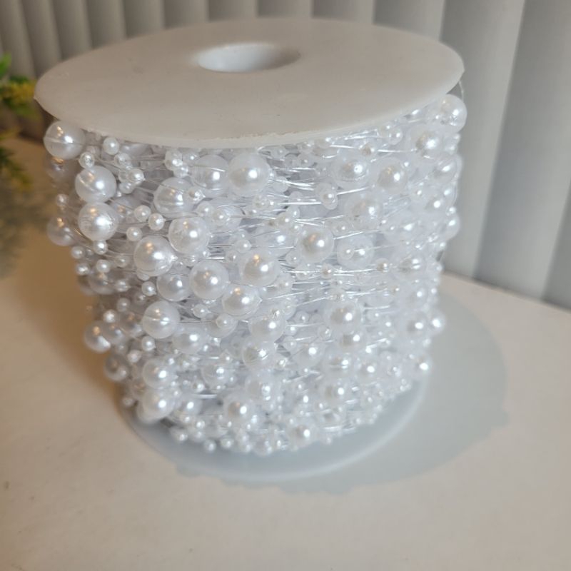 Putih PEARL BEAD CHAIN FLOWER BOUQUET DECORATION / PEARL CHAIN / PEARL RENTENG PEARL 1 รหัส M3-1 PEA