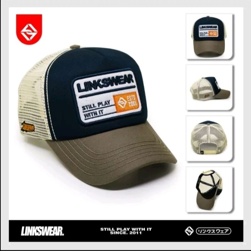 LINKSWEAR NAVY CREAM NET Hat Trucker Hat