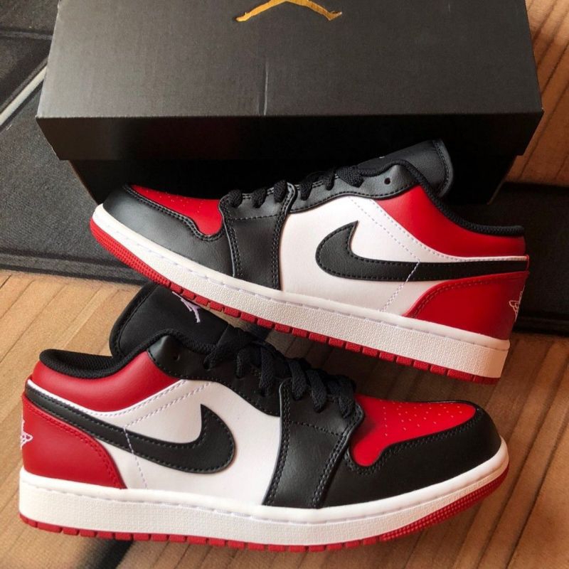 Air Jordan 1 Low Bred Toe แดง ดํา ขาว