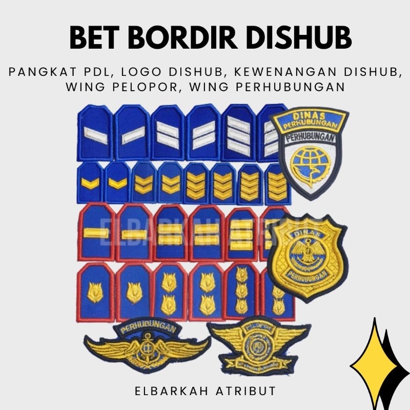 MERAH COMPLETE DISHUB PDL RANK / DISHUB EMBROIDERED BET PATCH FULL EMBROIDERY 3D GOL 2A 2B 2C 2D 3A 