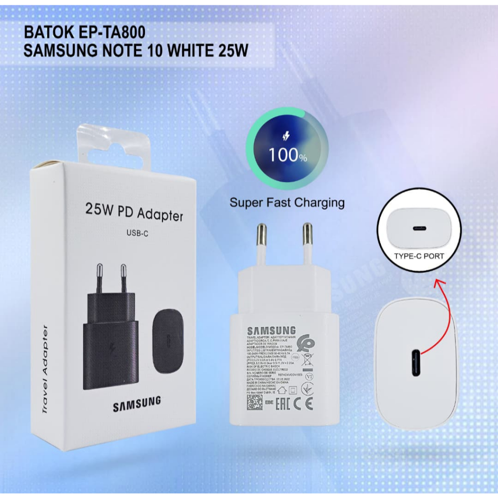 SAMSUNG EP-TA800 25W SAM NOTE 10 SUPER FAST CHARGING