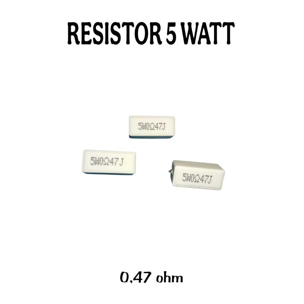 5 วัตต์ 0.47 OHM CHALK RESISTOR 5 ชิ้น