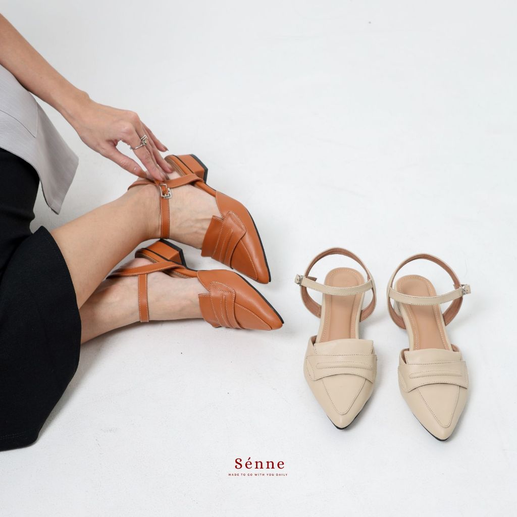 Senne - รองเท้าส้นสูง Elle รองเท้าแตะผู้หญิง Angkle Strap ส้นรองเท้า / ส้น 3cm