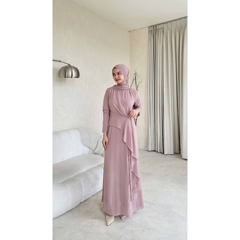 ชุดเดรสผู้หญิง Givana Gamis ธรรมดา วัสดุ Puring Ceruty เต็มรูปแบบ ชุดร่วมสมัย