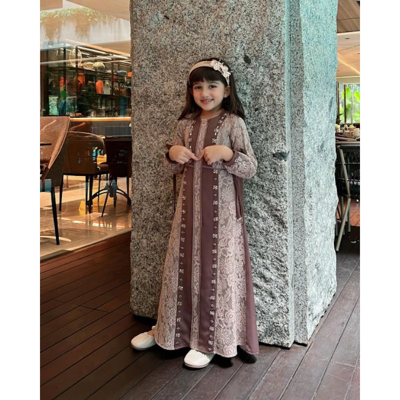 Aruna DRESS BY SALEERA.KIDS x KALEELA.ID / ARUNA SALEERA KIDS CHILDRENS GAMIS / ARUNA BROCADE DRESS 