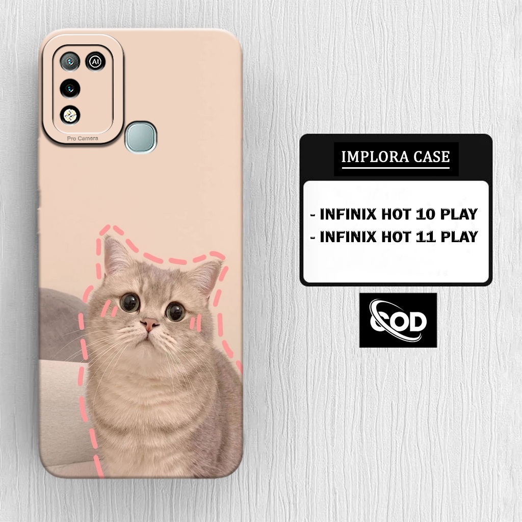 HP IMPLORA CASE - Infinix Hot 10 Play / Hot 11 Play Phone Case - Fashion Cat Case - Infinix Pro Came