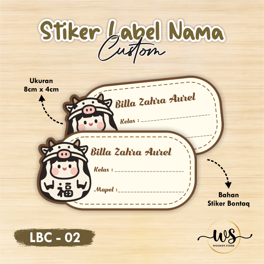 CUSTOM CHILDRENS BOOK NAME STICKERS - กันน้ํา SCHOOL CHILDRENS BOOK CHARACTER NAME STICKERS (LBC)