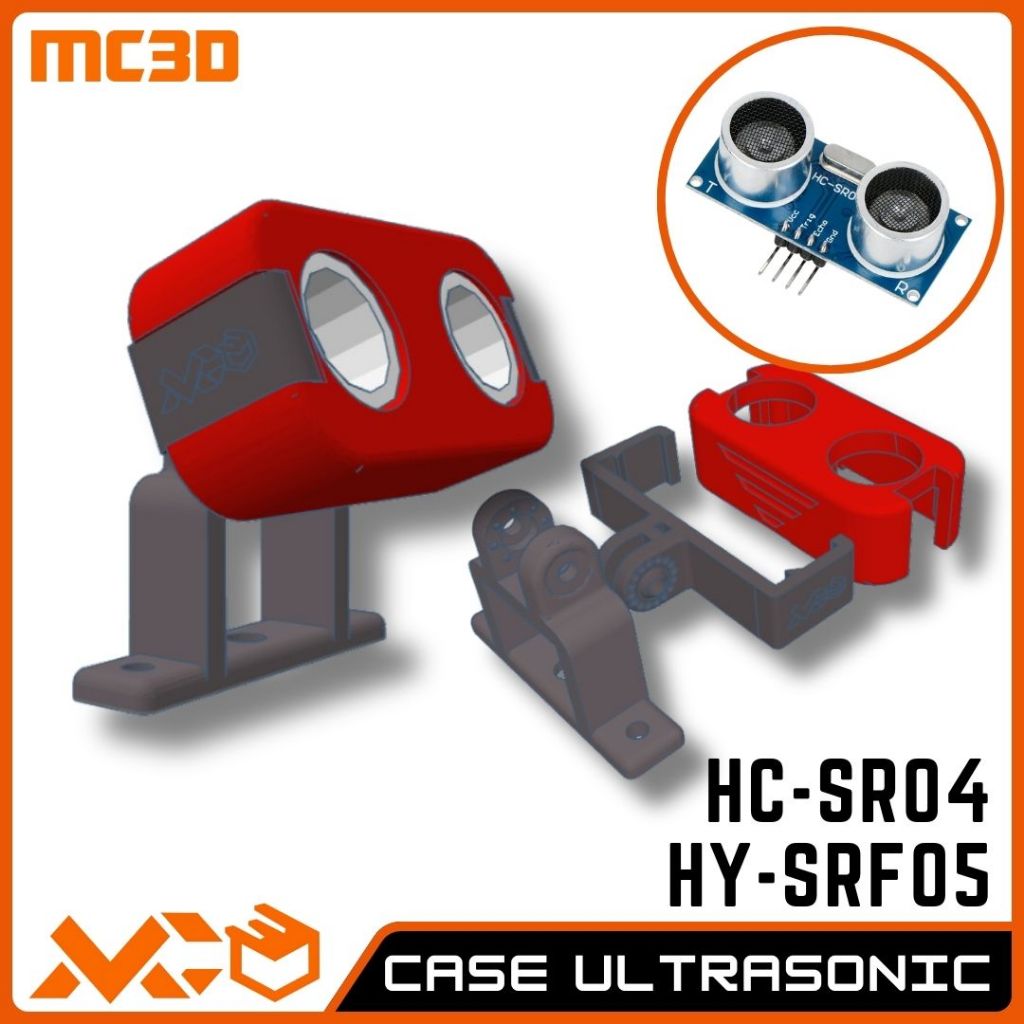 MERAH BRACKET HC-SR04 SR04 ULTRASONIC RED RED CASE ULTRASONIC CHASING SENSOR HC-SR04 เซ็นเซอร์ลดความ